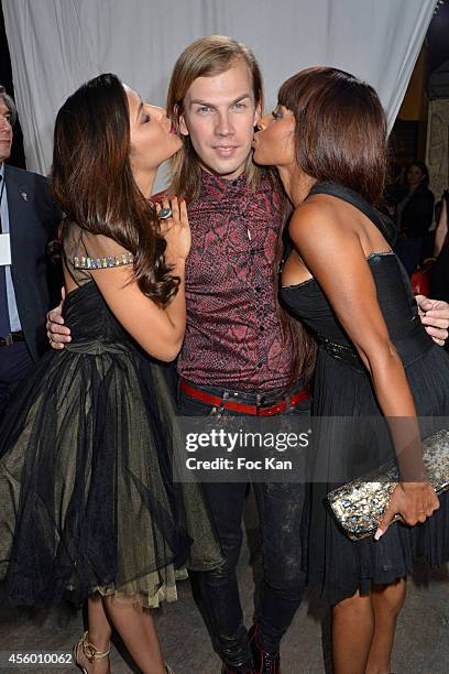 Gyselle Soares, Christophe Guillarme and Mia Frye attend the Christophe Guillarme show as part of the Paris Fashion Week Womenswear Spring/Summer...