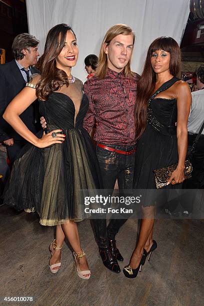 Gyselle Soares, Christophe Guillarme and Mia Frye attend the Christophe Guillarme show as part of the Paris Fashion Week Womenswear Spring/Summer...