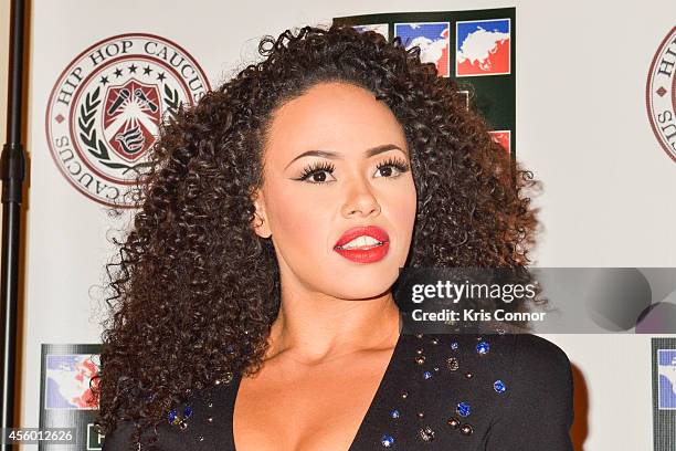 Elle Varner poses during the Hip Hop Caucus Climate Change Red Carpet event at Howard Theater on September 23, 2014 in Washington, DC.