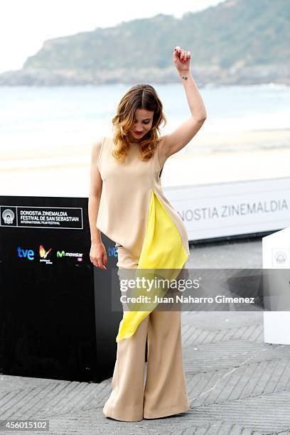 Celeste Cid attends 'Aire Libre' photocall during 62nd San Sebastian International Film Festival at the Kursaal Palace on September 24, 2014 in San...