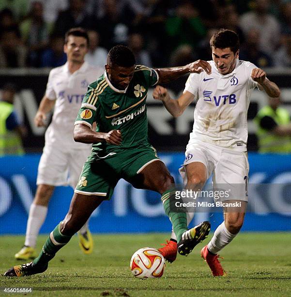 Aleksei Ionov of FC Dinamo Moskva in action during the UEFA Europa League match between between Panathinaikos FC and FC Dinamo Moskva on September...