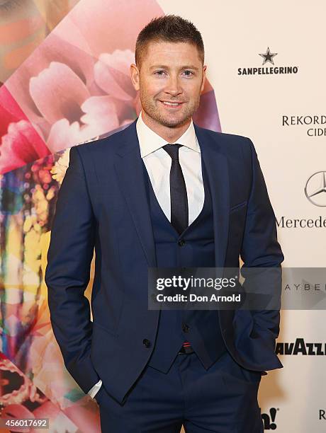 Michael Clarke arrives at the MB Presents Australian Style show during Mercedes-Benz Fashion Festival Sydney at Sydney Town Hall on September 24,...