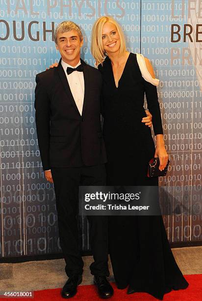 Larry Page and Lucinda Southworth attends the Breakthrough Prize Inaugural Ceremony at NASA Ames Research Center on December 12, 2013 in Mountain...