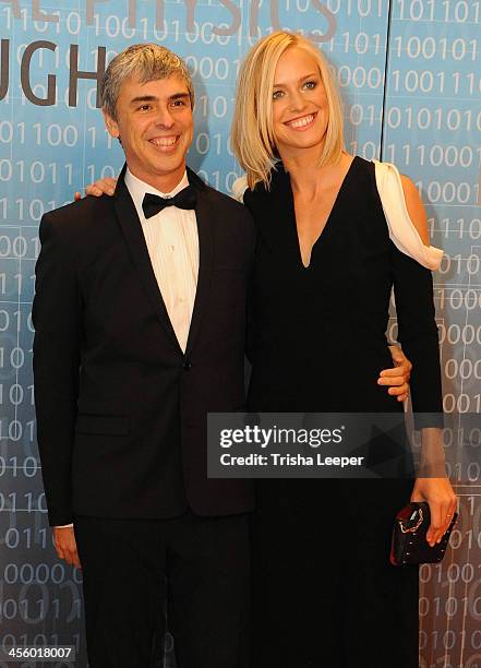 Larry Page and Lucinda Southworth attend the Breakthrough Prize Inaugural Ceremony at NASA Ames Research Center on December 12, 2013 in Mountain...