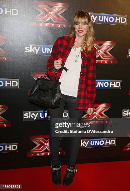 Elenoire Casalegno attends "X Factor 2013 - The Final" Red Carpet on December 12, 2013 in Milan, Italy.