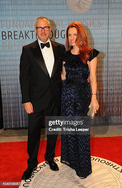 Publisher Edward Menicheschi and Jennifer Zuccarini attend the Breakthrough Prize Inaugural Ceremony at NASA Ames Research Center on December 12,...