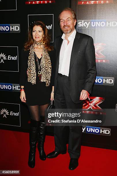 Alessandra Repini and Arturo Artom attend "X Factor 2013 - The Final" Red Carpet on December 12, 2013 in Milan, Italy.