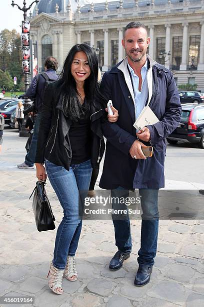 Anggun and her husband Cyril Montana attend the Guy Laroche Show At Paris Fashion Week, Womenswear SS 2015 on September 24, 2014 in Paris, France.