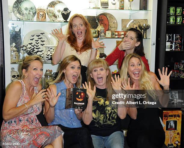 Actresses Daisy McCrackin, JC Brandy, Donna Keegan Avery, Kristina Klebe, PJ Soles and Kathleen Kinmont at the Signing for entire "Halloween"...