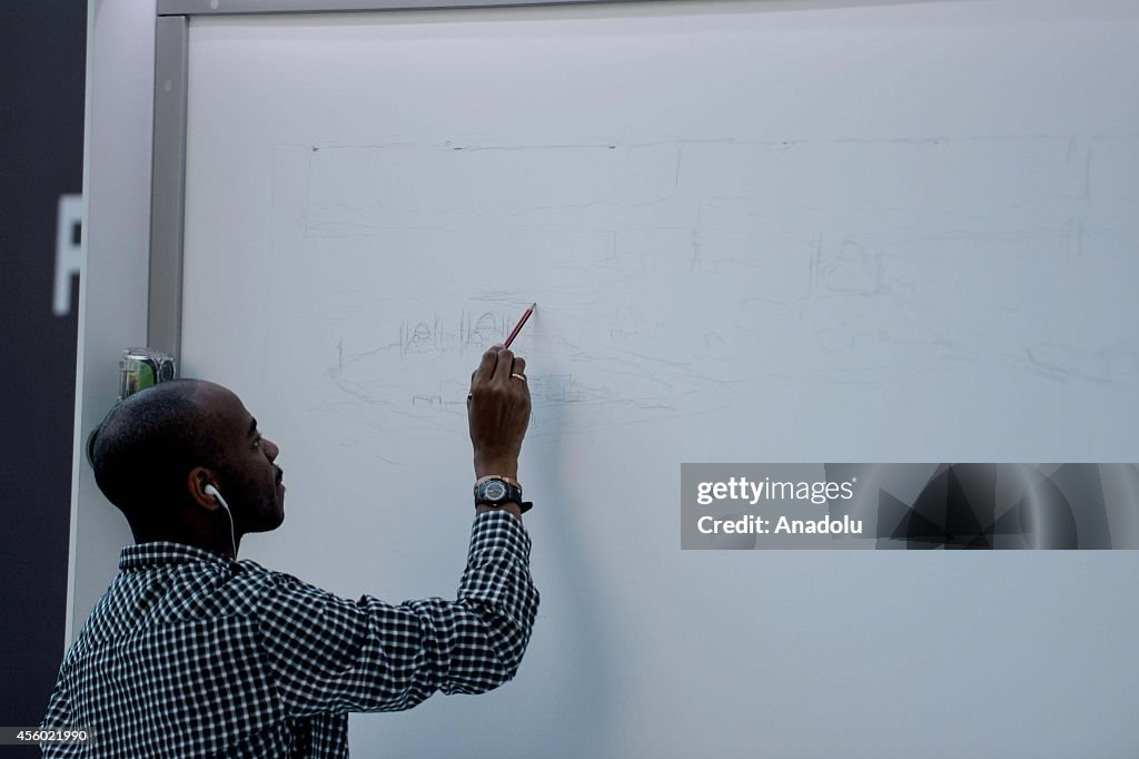 Artist Stephen Wiltshire draws aerial view of Istanbul from his memory