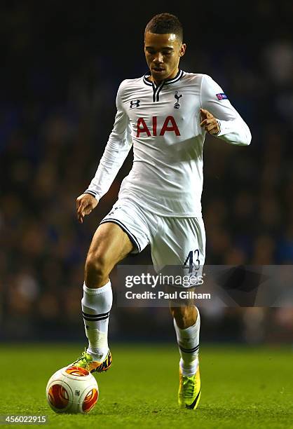 Ryan Fredericks of Tottenham Hotspur on the ball during the UEFA Europa League Group K match between Tottenham Hotspur FC and FC Anji Makhachkala at...