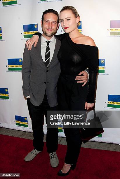 Actor Chris Marquette and Emily Isacson attend We Are Limitless 2nd Annual Celebrity Poker Tournament at Hyperion Public on September 23, 2014 in Los...
