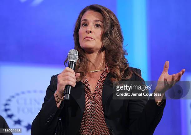 Co-chair of the Bill and Melinda Gates Foundation Melinda Gates speaks during the fourth day of the Clinton Global Initiative's 10th Annual Meeting...