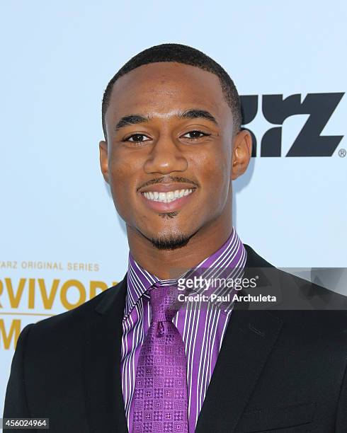 Actor Jessie T.Usher attends the STARZ new series "Survivor's Remorse" premiere at the Wallis Annenberg Center for the Performing Arts on September...