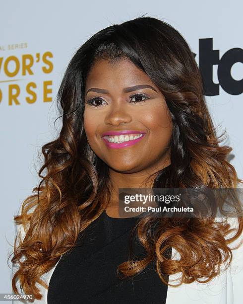 Entertainment Blogger Karen Civil attends the STARZ new series "Survivor's Remorse" premiere at the Wallis Annenberg Center for the Performing Arts...