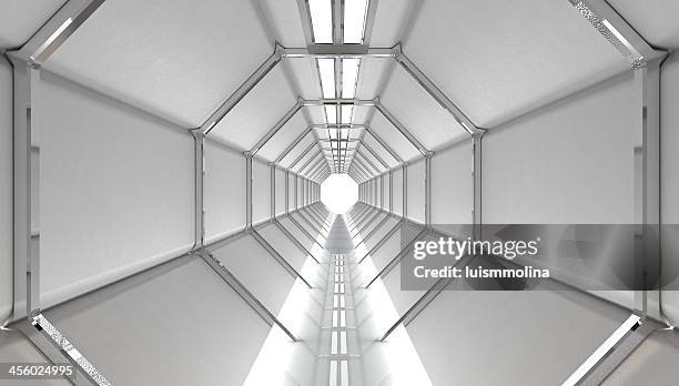 futuristic hallway - man made structure stock pictures, royalty-free photos & images