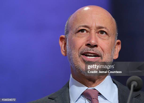 Of Goldman Sachs Lloyd Blankfein speaks on the fourth day of the Clinton Global Initiative's 10th Annual Meeting at the Sheraton New York Hotel &...