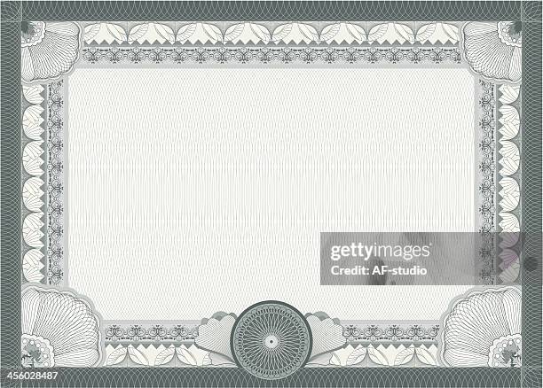 certificate - blank template - guilloche stock illustrations