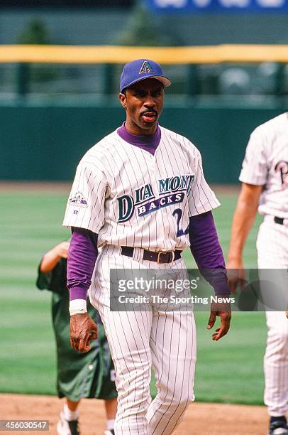 Devon White of the Arizona Diamondbacks during the All-Star Game on July 7, 1998 at Coors Field in Denver, Colorado.