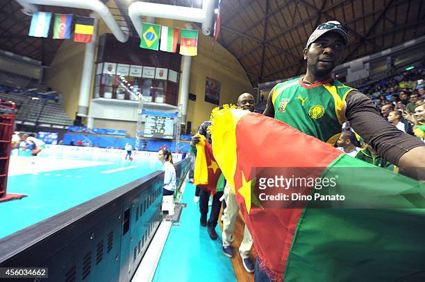 Camreoon fans shows their support during the FIVB Women's World Championship pool B match between Cameroon and Brazil on September 24, 2014 in...