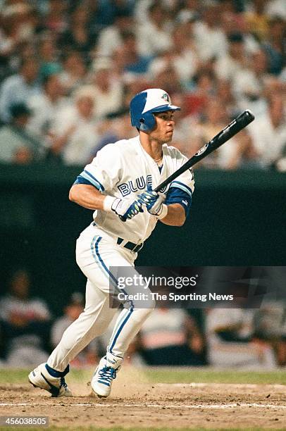 Roberto Alomar of the Toronto Blue Jays during the 1993 All-Star Game on July 13, 1993 at Oriole Park at Camden Yards in Baltimore, Maryland.