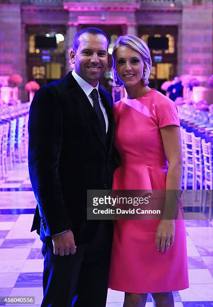 Sergio Garcia of Europe and Katharina Boehm pose during the 2014 Ryder Cup Gala Dinner at Kelvingrove Art Gallery and Museum on September 24, 2014 in...