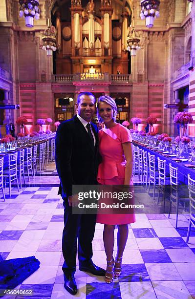 Sergio Garcia of Europe and Katharina Boehm pose during the 2014 Ryder Cup Gala Dinner at Kelvingrove Art Gallery and Museum on September 24, 2014 in...