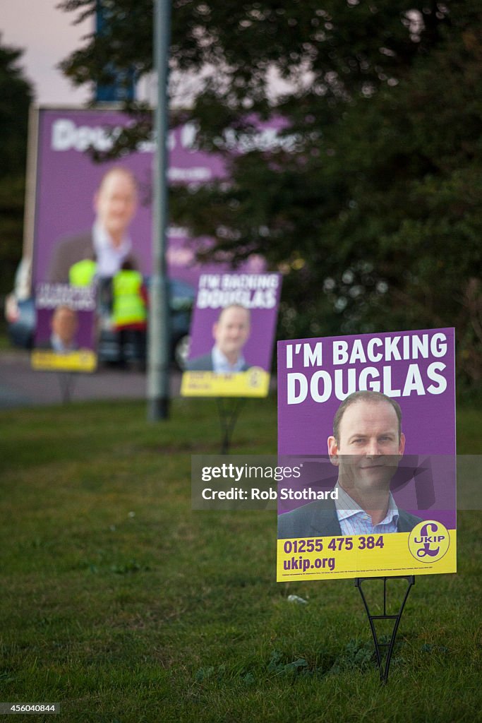 UKIP Leader Nigel Farage Attends A Public Meeting In Clacton-On-Sea