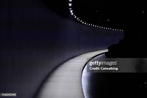 Empty runway at the Vionnet Spring Summer 2015 fashion show during Paris Fashion Week on September 24, 2014 in Paris, France.