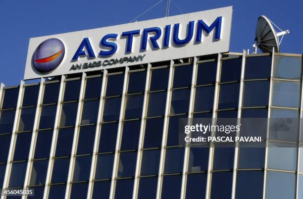 General view of the logo of Astrium, the space subsiduary of European aerospace giant EADS in Toulouse on December 13, 2013. AFP PHOTO/PASCAL PAVANI