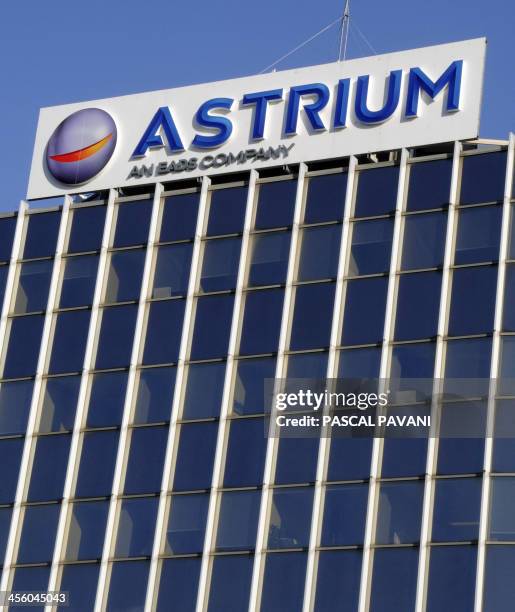 General view of the logo of Astrium, the space subsiduary of European aerospace giant EADS in Toulouse on December 13, 2013. AFP PHOTO/PASCAL PAVANI