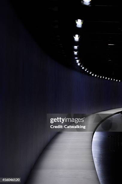 Empty runway at the Vionnet Spring Summer 2015 fashion show during Paris Fashion Week on September 24, 2014 in Paris, France.