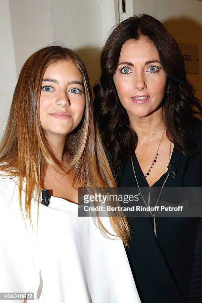 Actress Cristana Reali with her and Francis Huster's holdest daughter Elisa attend the 'Vivement Dimanche' French TV Show at Pavillon Gabriel on...