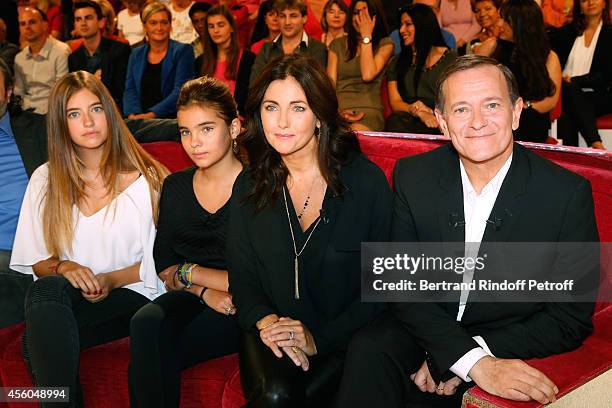 Actress Cristana Reali , main guest of the show actor Francis Huster with their daughters Elisa and Toscane attend the 'Vivement Dimanche' French TV...