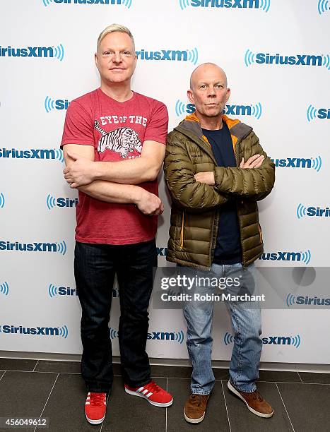 Andy Bell and Vince Clarke of Erasure visit at SiriusXM Studios on September 24, 2014 in New York City.