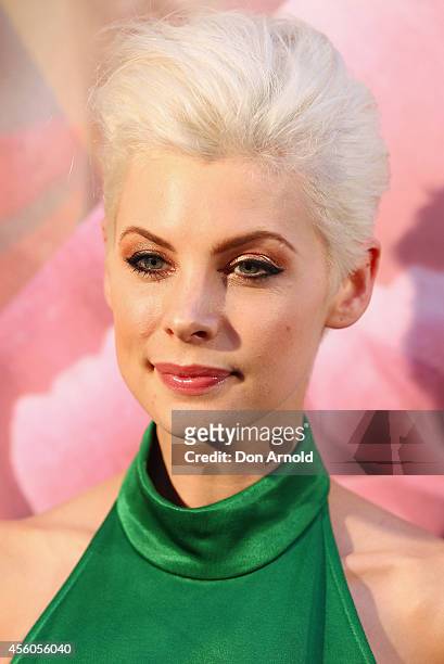 Kate Peck arrives at the MB Presents Australian Style show during Mercedes-Benz Fashion Festival Sydney at Sydney Town Hall on September 24, 2014 in...