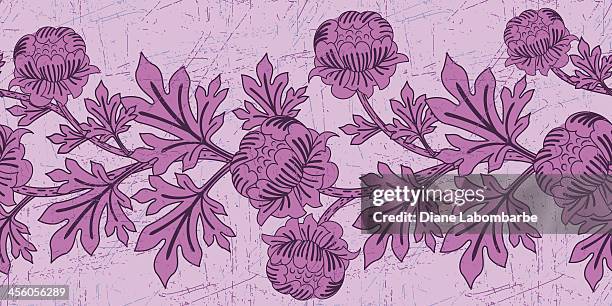 vintage floral pattern - orchid color - narrow stock illustrations