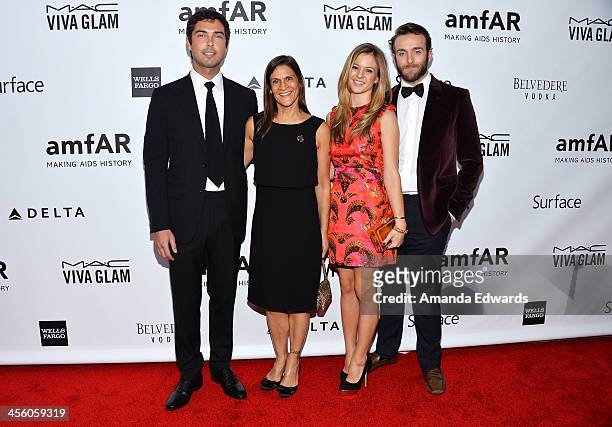 Caleb Wilding, Aileen Getty, Alexandra Wilding and Andrew Wilding arrive at amfAR The Foundation for AIDS 4th Annual Inspiration Gala at Milk Studios...
