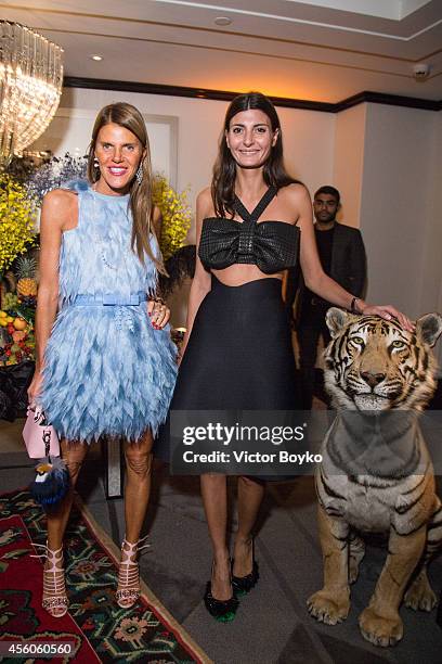 Anna Dello Russo and Giovanna Battaglia attend the Buro 24/7 Fashion Forward Initiative Presenting Natalia Alaverdian, Founder and Creative Director...