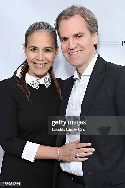 Henry & Me' director Barrett Esposito and wife attend the 'Henry & Me' red carpet special charity screening on September 24, 2014 in Greenwich,...