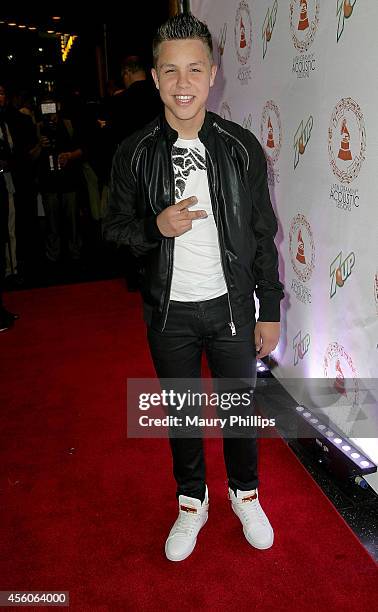 Jonatan Sanchez arrives at the Latin GRAMMY Acoustic Sessions - LA with Prince Royce at the Fonda Theatre on September 24, 2014 in Los Angeles,...