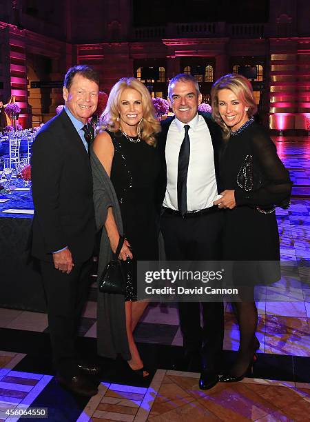 United States team captain Tom Watson and wife Hilary pose with Europe team captain Paul McGinley and wife Allison during the 2014 Ryder Cup Gala...