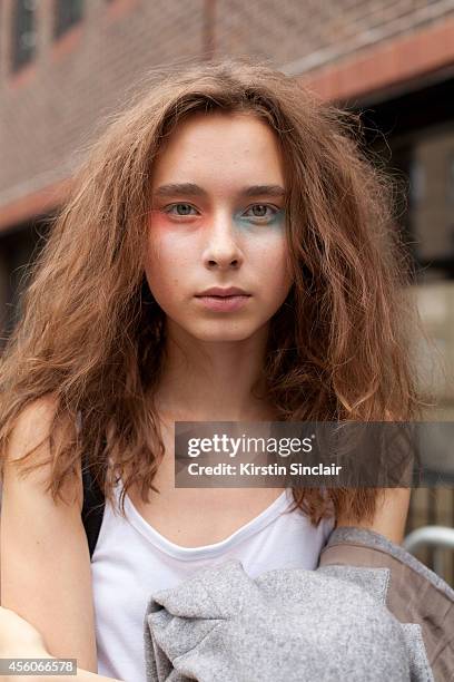 Model Melanie Culley on day 5 of London Collections: Women on September 16, 2014 in London, England.