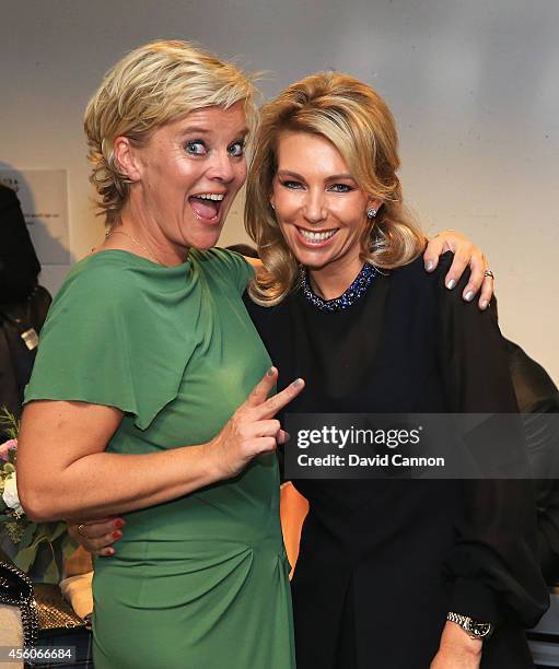 Pernilla Bjorn , wife of Thomas Bjorn and Allison McGinley, wife of Europe team captain Paul McGinley pose during the 2014 Ryder Cup Gala Concert at...