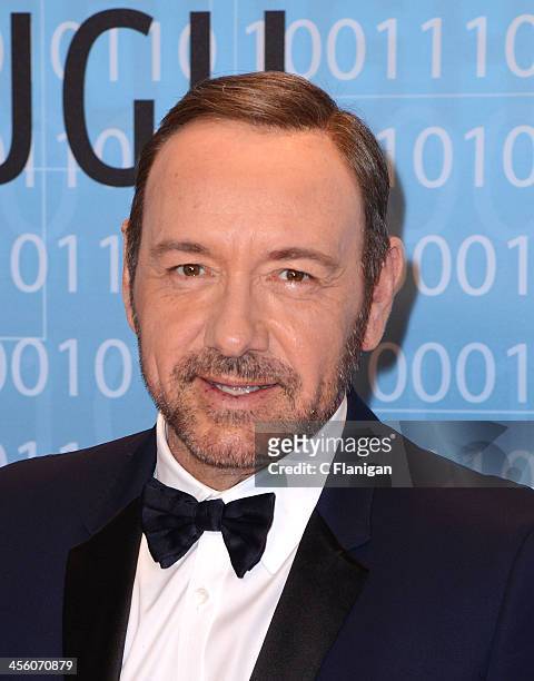 Actor Kevin Spacey arrives at the Breakthrough Prize Inaugural Ceremony at NASA Ames Research Center on December 12, 2013 in Mountain View,...