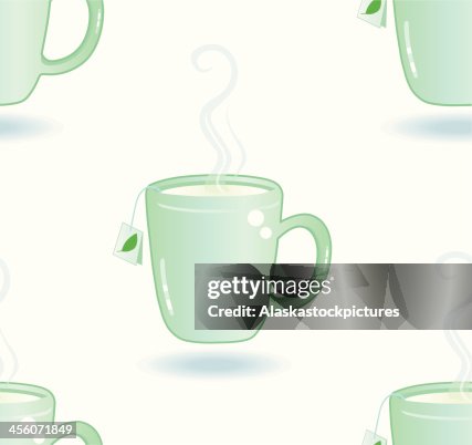 Nice teacups (seamless pattern). Nice teacups (seamless pattern).