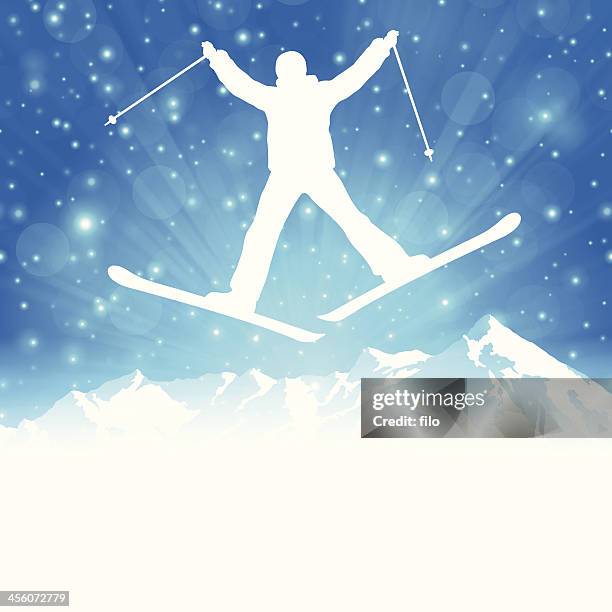 skiing - ski jumper stock illustrations