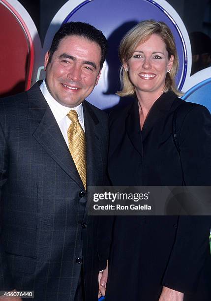 Chef Emeril Lagasse and wife Alden Lovelace attend the NBC Summer TCA Press Tour on July 20, 2001 at the Ritz-Carlton Hotel in Pasadena, California.