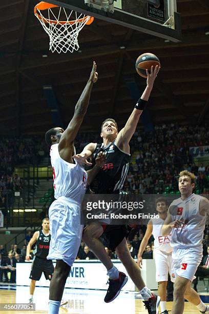 Casey Jacobsen, #23 of Brose Baskets Bamberg shoots for the basket during the 2013-2014 Turkish Airlines Euroleague Regular Season Date 9 game...