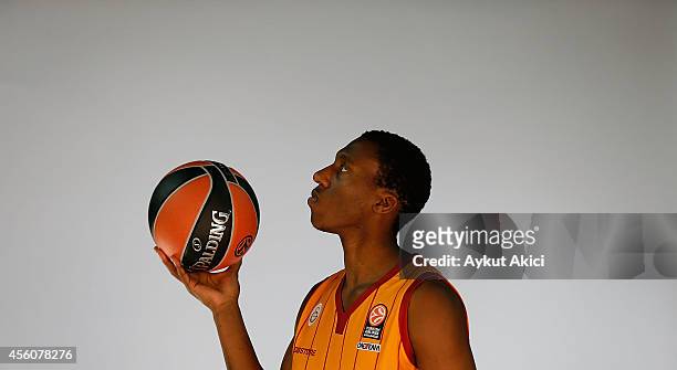 Nolan Smith, #22 poses during the Galatasaray Liv Hospital Istanbul 2014/2015 Turkish Airlines Euroleague Basketball Media Day at Abdi Ipekci Sports...